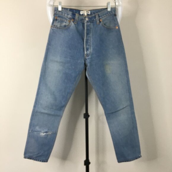 RE/DONE x Levis Button Fly Light/Med Wash High Rise Waist Crop Ankle Jeans - Picture 1 of 16